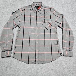 Alpinestars Astar Shirt Men Medium‎ Plaid Button Front Long Sleeve Racing